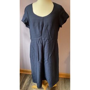 J. Crew Navy Blue Knee Length Sheath Dress Size 14